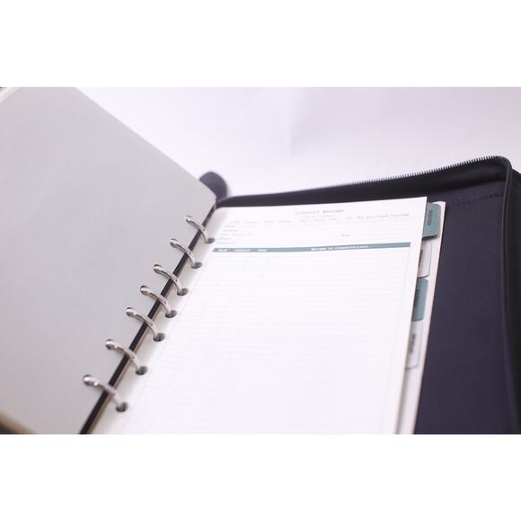Day Planner, Black, Binder, Zipper Lock, Calendar, Notes, ~ 250729-WH 1335 - Picture 4 of 6